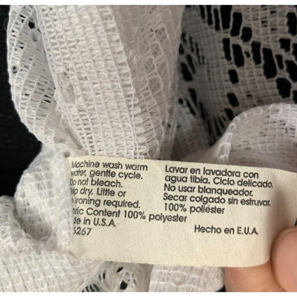 White Lace Curtain Panels Floral Design 80" x 40" Set of 2 Sheer Polyester Made - Picture 5 of 6